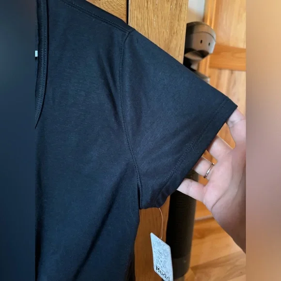 Mudd Juniors Women’s Cropped Tie Black lightweight T-Shirt Size Large NWT - Picture 5 of 8